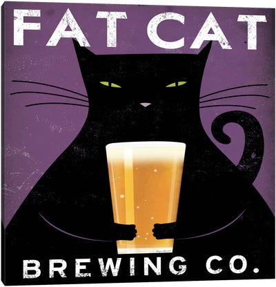 Fat Cat Brewing Co. Canvas Art Print - Bar Art