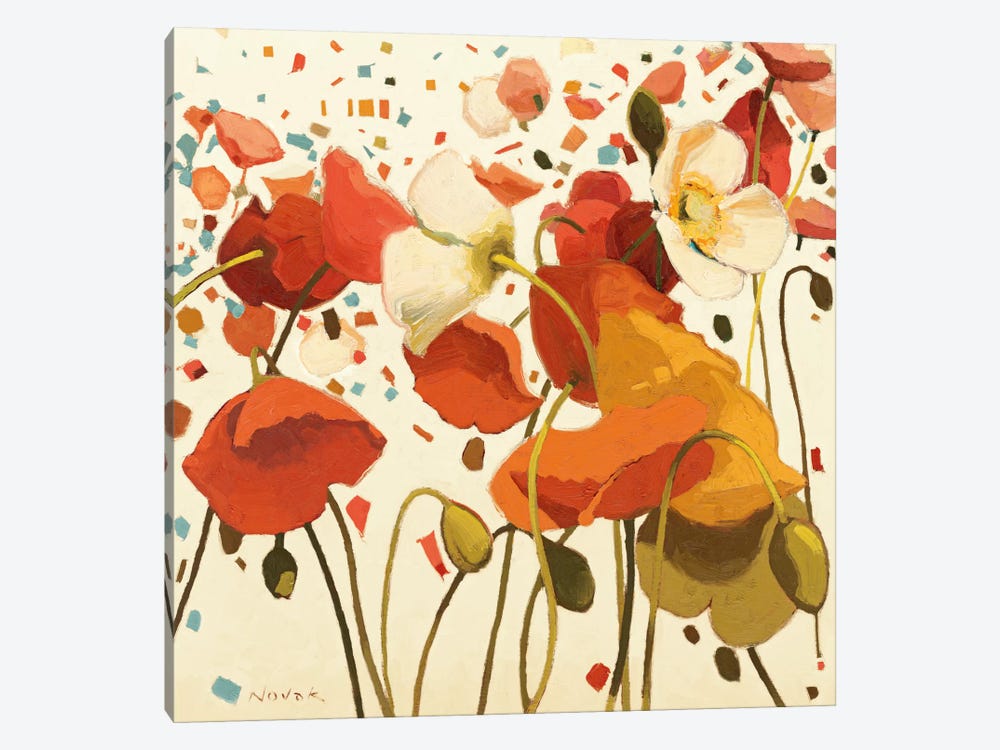 Coral Confetti by Shirley Novak 1-piece Canvas Art Print