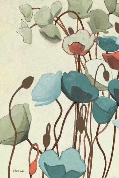 Shirley Novak: Blue Pavots Ondule I by Shirley Novak