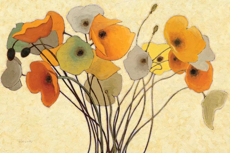 Pumpkin Poppies I by Shirley Novak wall art