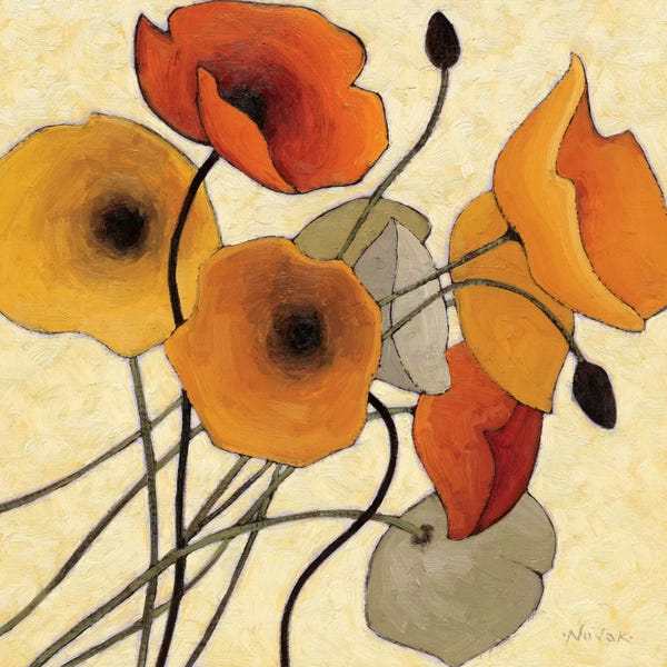 Shirley Novak: Pumpkin Poppies II by Shirley Novak
