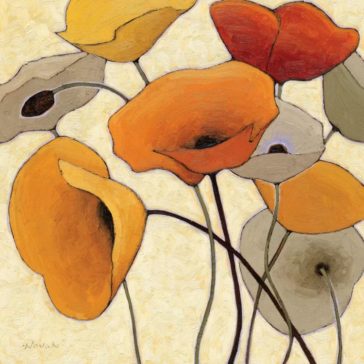 Pumpkin Poppies III by Shirley Novak wall art