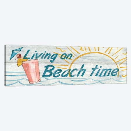Living on Beach Time in Color Canvas Print #WAC118} by Avery Tillmon Canvas Artwork
