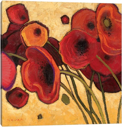 Poppies Wildly I  Canvas Art Print - Pomegranate and Jade