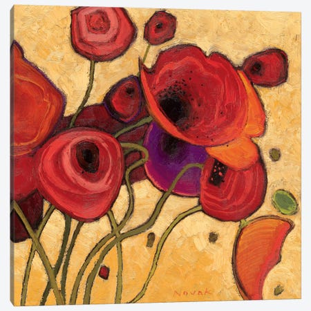 Poppies Wildly II  Canvas Print #WAC1197} by Shirley Novak Canvas Wall Art