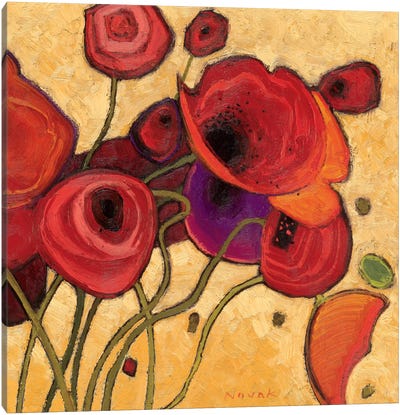 Poppies Wildly II  Canvas Art Print - Shirley Novak
