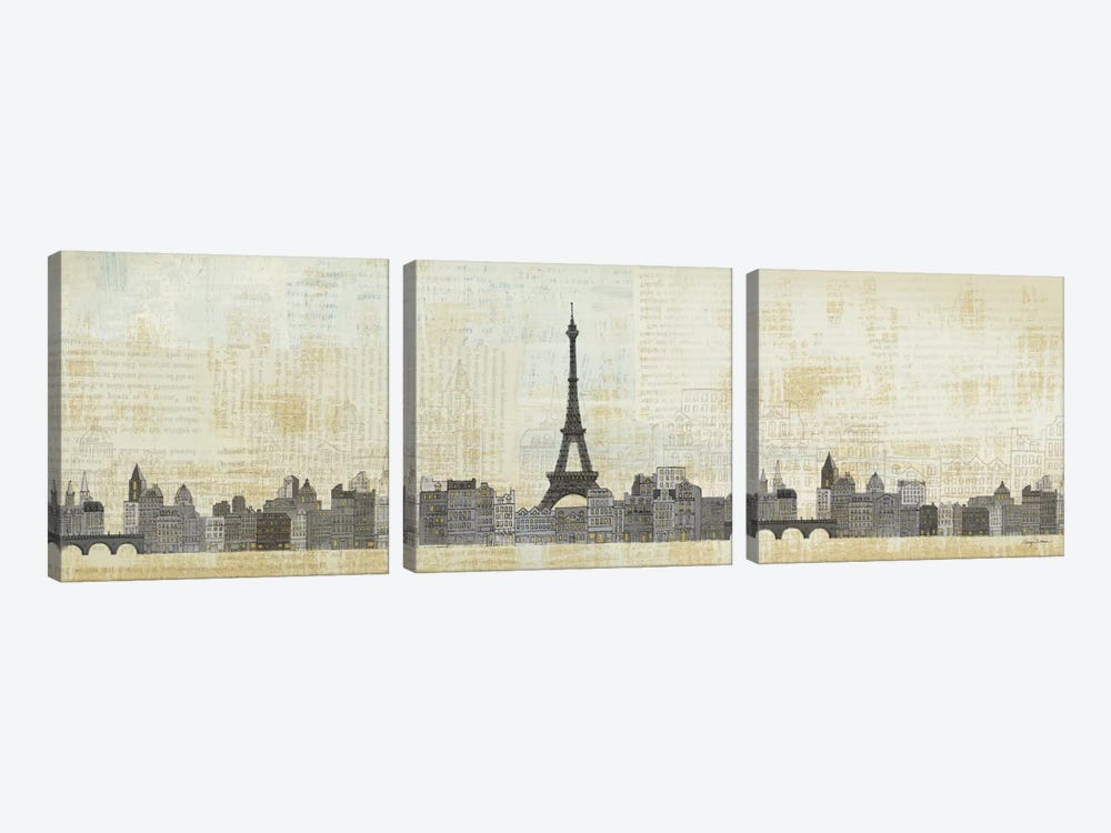 Eiffel Skyline  by Avery Tillmon 3-piece Canvas Print