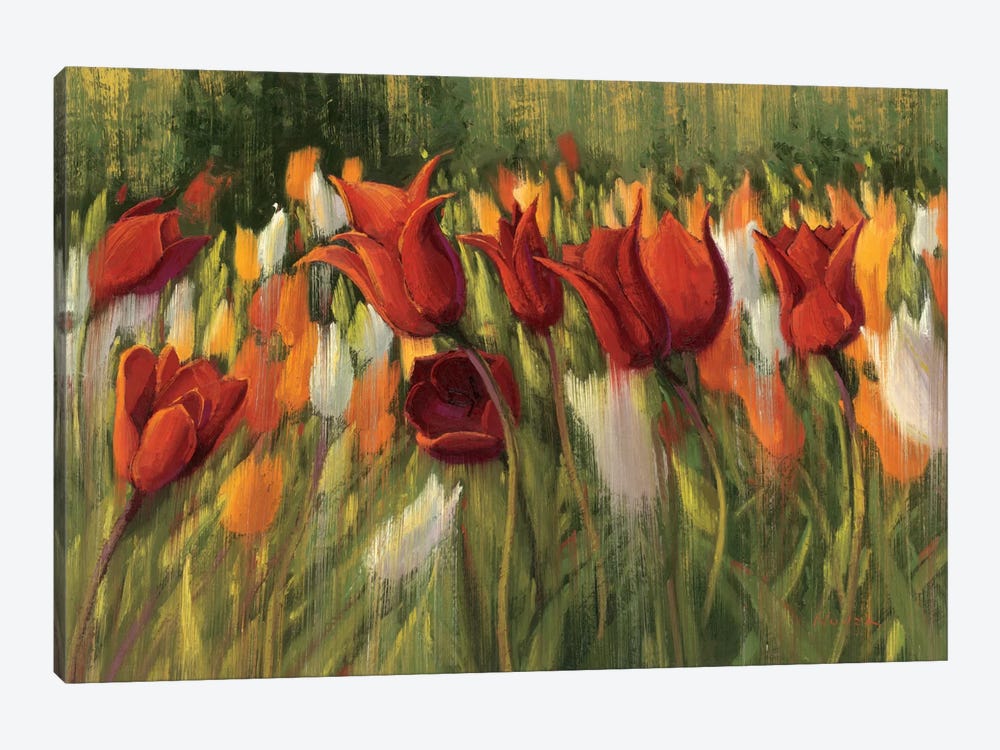 Tipsy Tulips by Shirley Novak 1-piece Canvas Art Print