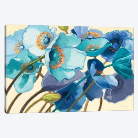 Le Pavots Bleu  Canvas Print #WAC1217} by Shirley Novak Canvas Art Print
