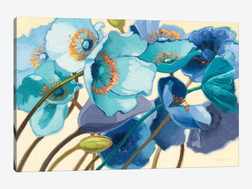 Le Pavots Bleu  by Shirley Novak 1-piece Canvas Art Print
