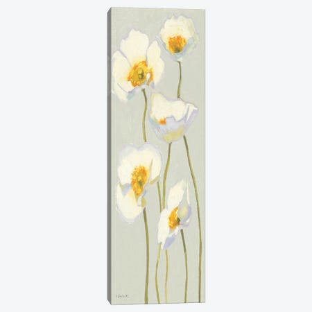 White on White Poppies Panel II   Canvas Print #WAC1225} by Shirley Novak Canvas Wall Art