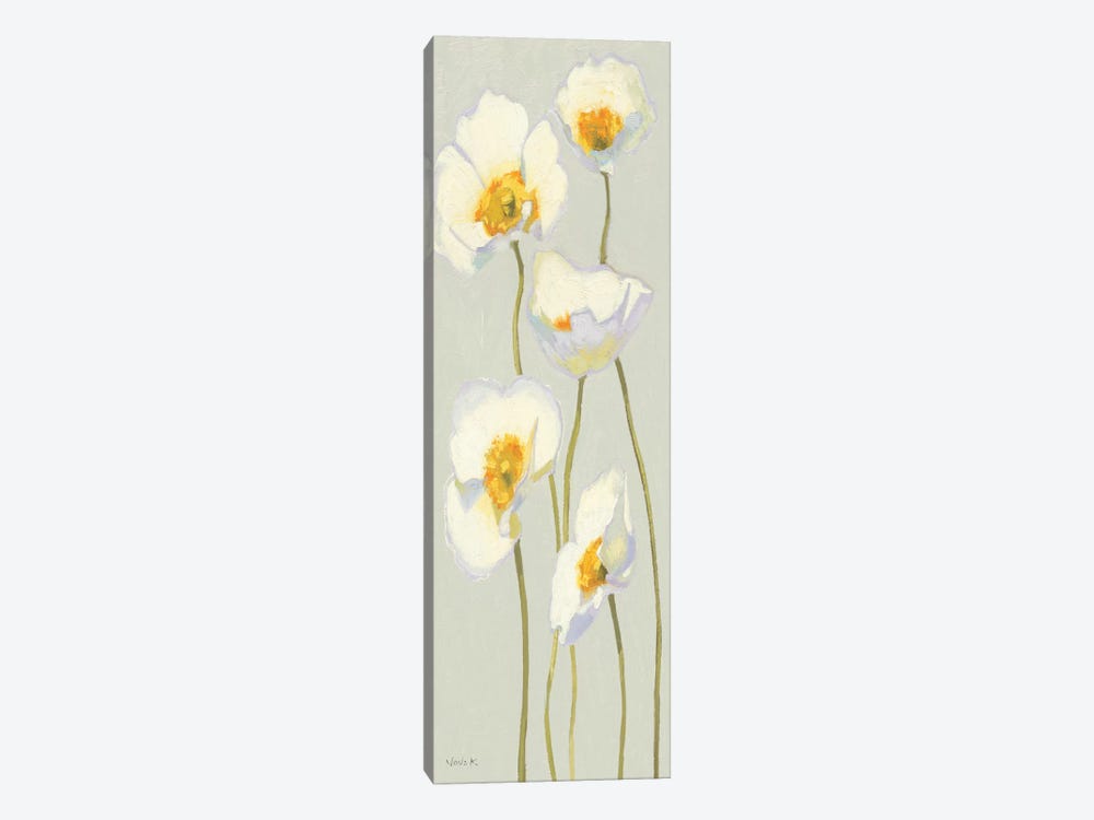 White on White Poppies Panel II   by Shirley Novak 1-piece Canvas Art