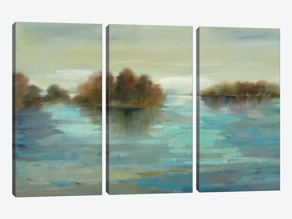 Serenity on the River by Silvia Vassileva 3-piece Canvas Print