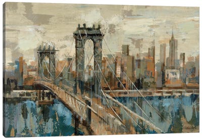 New York View Canvas Art Print - Urban River, Lake & Waterfront Art