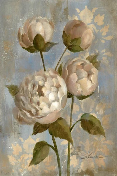Silvia Vassileva: Peony on Soft Blue  by Silvia Vassileva