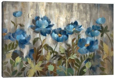 Silver and Sapphire Canvas Art Print - Wildflowers