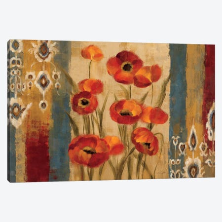 Ikat Floral Tapestry  Canvas Print #WAC1316} by Silvia Vassileva Canvas Artwork