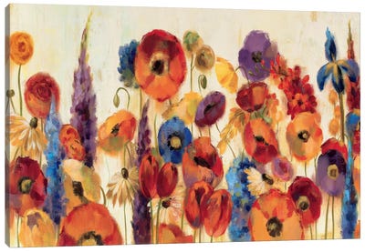 Joyful Garden Canvas Art Print - Poppy Art