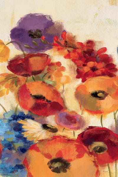 Poppies: Joyful Garden Panel III by Silvia Vassileva