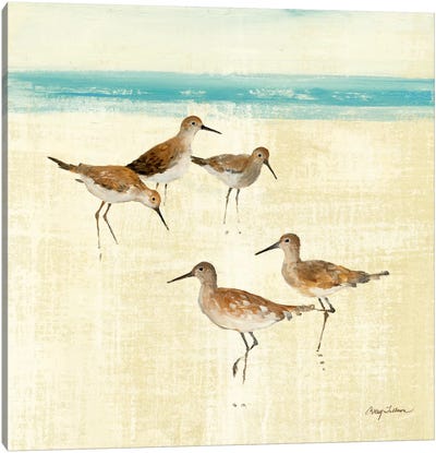 Sand Pipers Square I  Canvas Art Print - Avery Tillmon