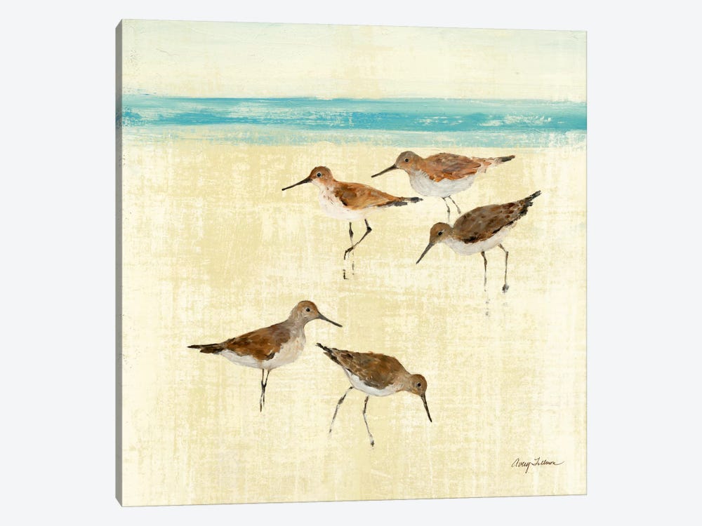 Sand Pipers Square II  by Avery Tillmon 1-piece Canvas Art Print