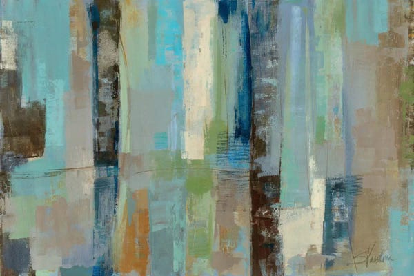 Teal Abstract Art: Skylights  by Silvia Vassileva