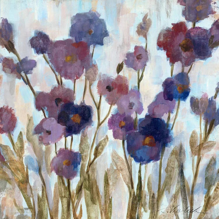 Abstracted Florals In Purple  by Silvia Vassileva wall art