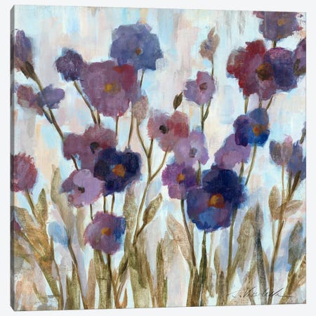 Abstracted Florals In Purple  Canvas Print #WAC1343} by Silvia Vassileva Canvas Wall Art