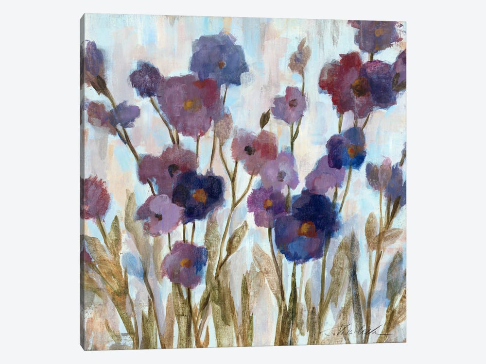 Abstracted Florals In Purple  by Silvia Vassileva 1-piece Canvas Art Print