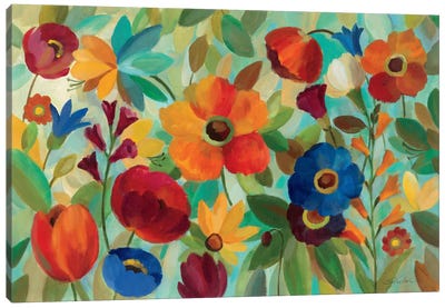 Summer Floral V  Canvas Art Print - Kids Room Art