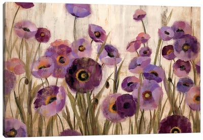 Pink and Purple Flowers  Canvas Art Print - Garden & Floral Landscape Art