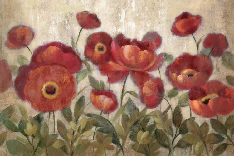 Daydreaming Flowers Red  by Silvia Vassileva wall art