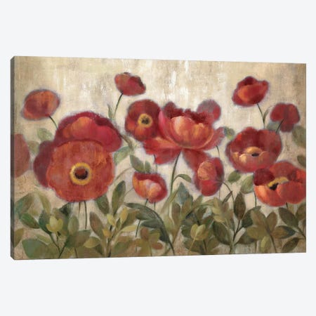 Daydreaming Flowers Red  Canvas Print #WAC1411} by Silvia Vassileva Canvas Wall Art