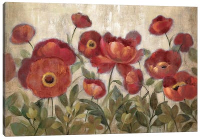 Daydreaming Flowers Red  Canvas Art Print - Silvia Vassileva