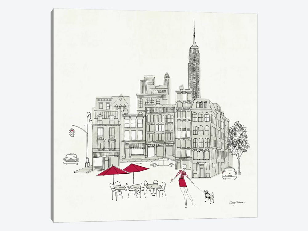 World Cafe III - NYC Red by Avery Tillmon 1-piece Canvas Wall Art
