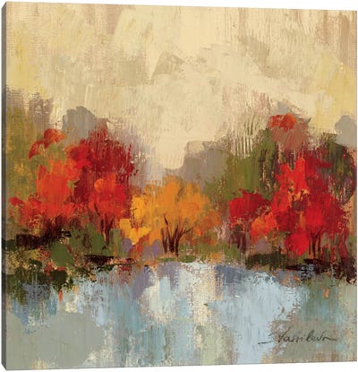 Fall Riverside I  Canvas Art Print - Forest Art