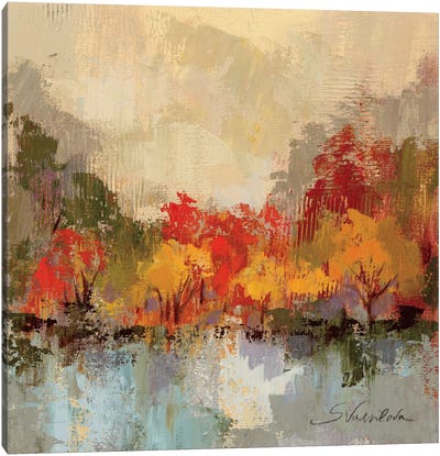 Fall Riverside II  Canvas Art Print - Forest Art
