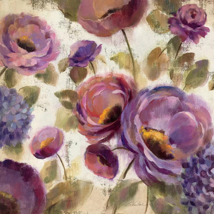 Blue and Purple Flower Song II  by Silvia Vassileva wall art