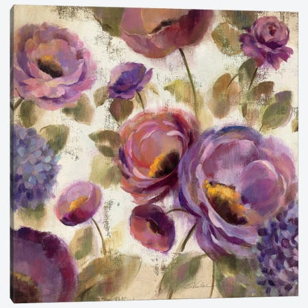 Blue and Purple Flower Song II  Canvas Print #WAC1441} by Silvia Vassileva Art Print