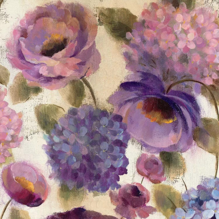 Blue and Purple Flower Song III  by Silvia Vassileva wall art