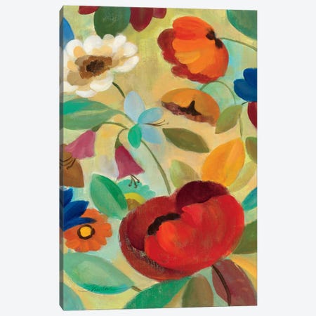 Summer Floral Panel II  Canvas Print #WAC1457} by Silvia Vassileva Canvas Art Print