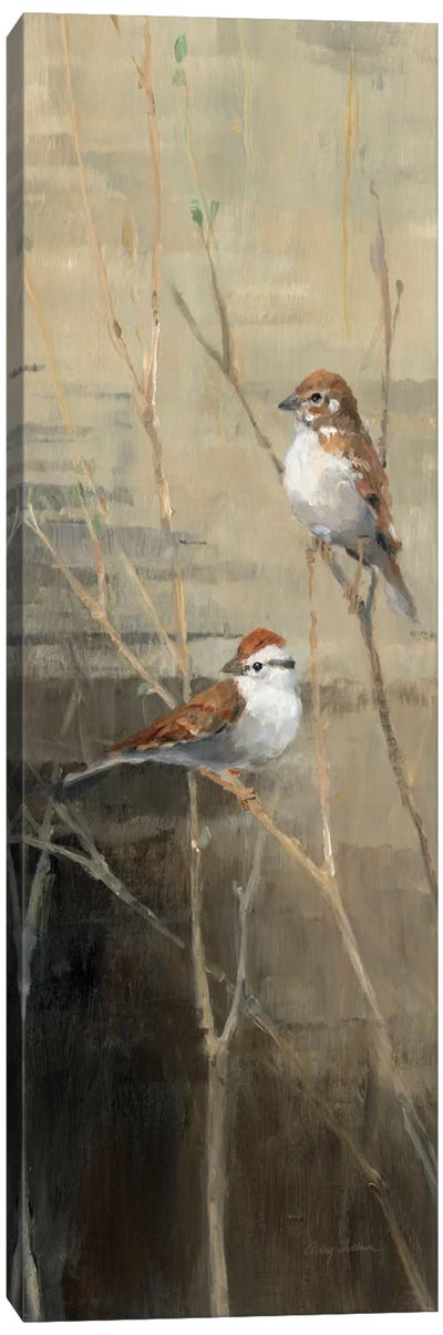 Sparrows at Dusk II  Canvas Art Print - Sparrows