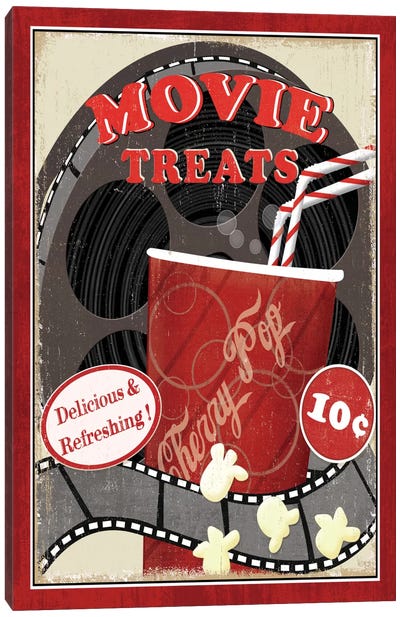 At the Movies II Canvas Art Print - Soft Drink Art