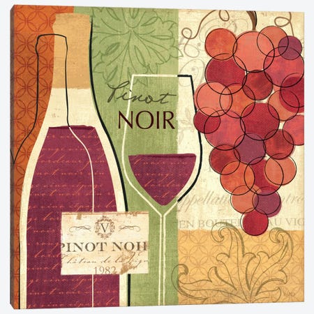 Wine and Grapes I Canvas Print #WAC1537} by Veronique Canvas Artwork