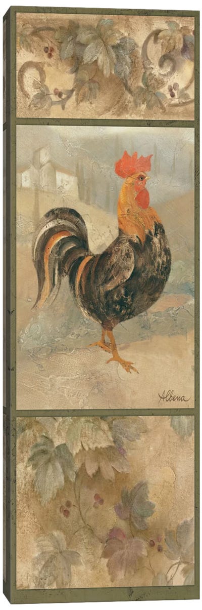 Black Rooster Canvas Art Print - Wild Apple Portfolio