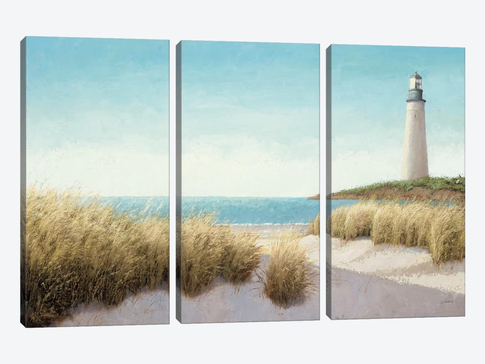Lighthouse by the Sea by James Wiens 3-piece Canvas Artwork