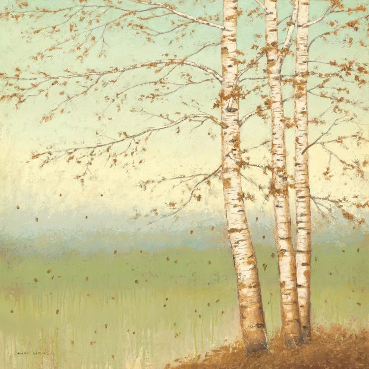 Golden Birch II with Blue Sky