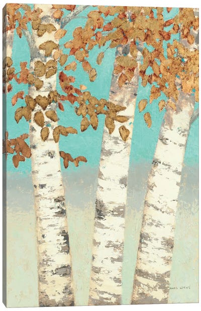 Golden Birches III Canvas Art Print - Forest Bathing