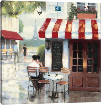 Relaxing at the Cafe II Canvas Art Print - Paris Art