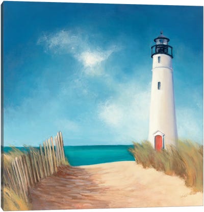 Down the Path Canvas Art Print - Lighthouse Art